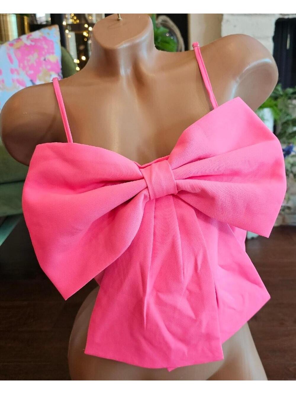 EUC Pink Big Bow Cami Med